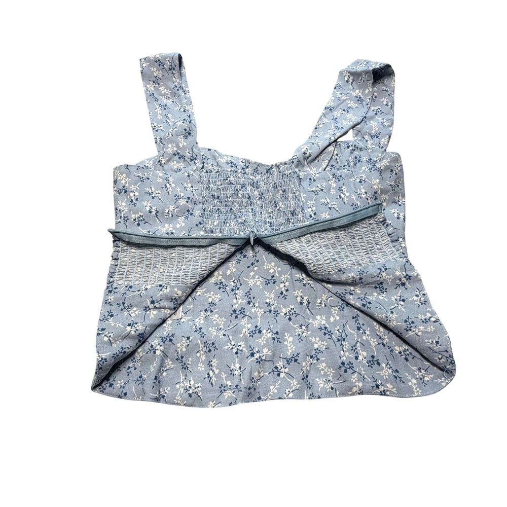 Reformation Hester Tank Top 4 Blue Floral Coquette  Sweetheart Cami Cottagecore - Picture 13 of 13